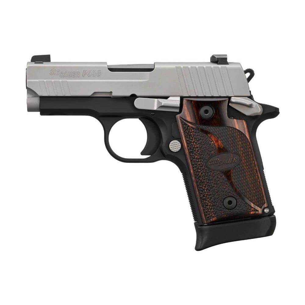 Sig Sauer 9389TXR3AMBI P938 9mm 3" Rosewood Grip Two-Tone Micro-Compact - View 2