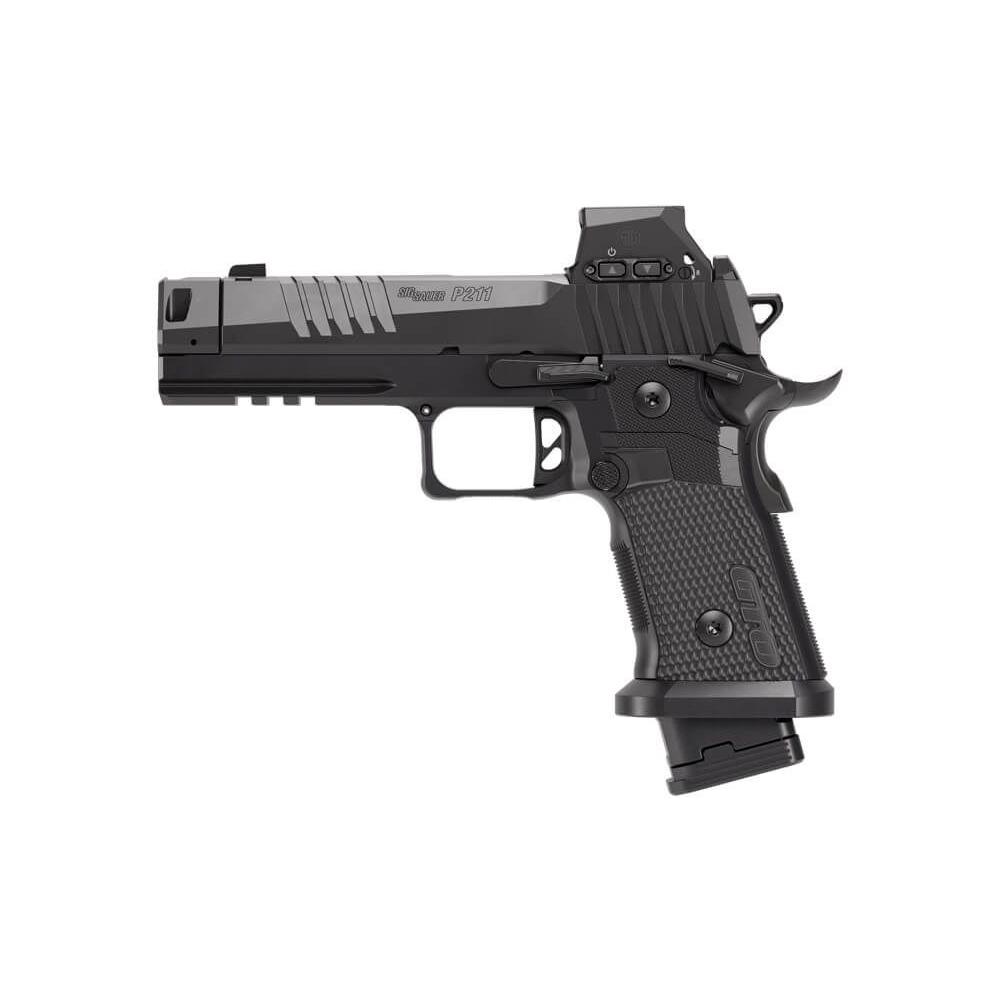 Sig Sauer P211-GTO Blackout Handgun 9mm Luger 21(2)&23(1)rd Magazines 4.4 Compensated Barrel Optic Ready SAO - View 2