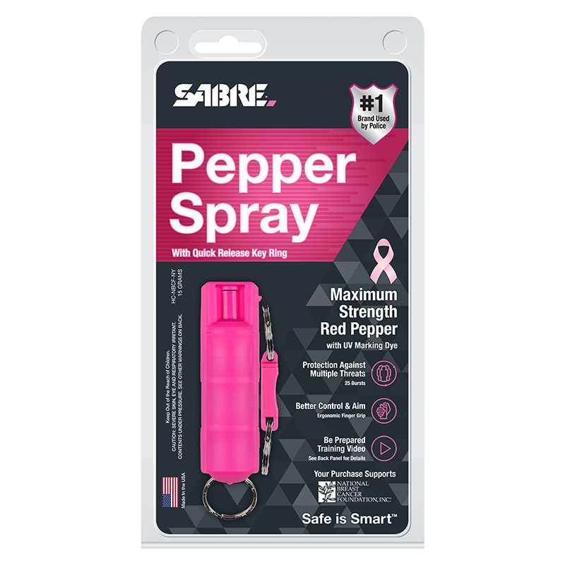 Sabre HC-NBCF-NY Pepper Spray 3in1 Key Ring 10ft Range 25 Bursts UV Dye - View 2