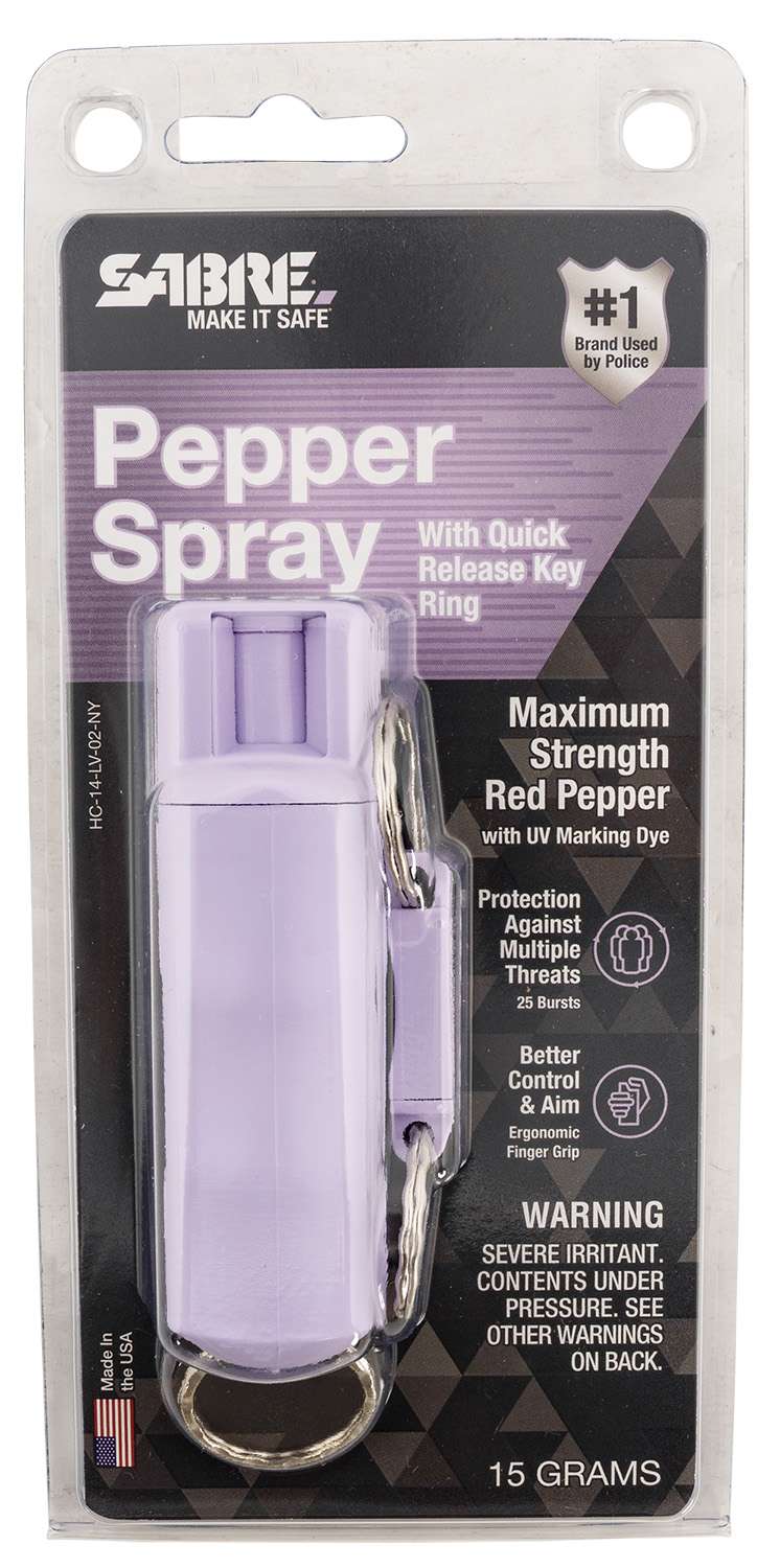 Sabre HC14LV02NY Pepper Spray Hard Case Red Lavender Key Ring - View 2