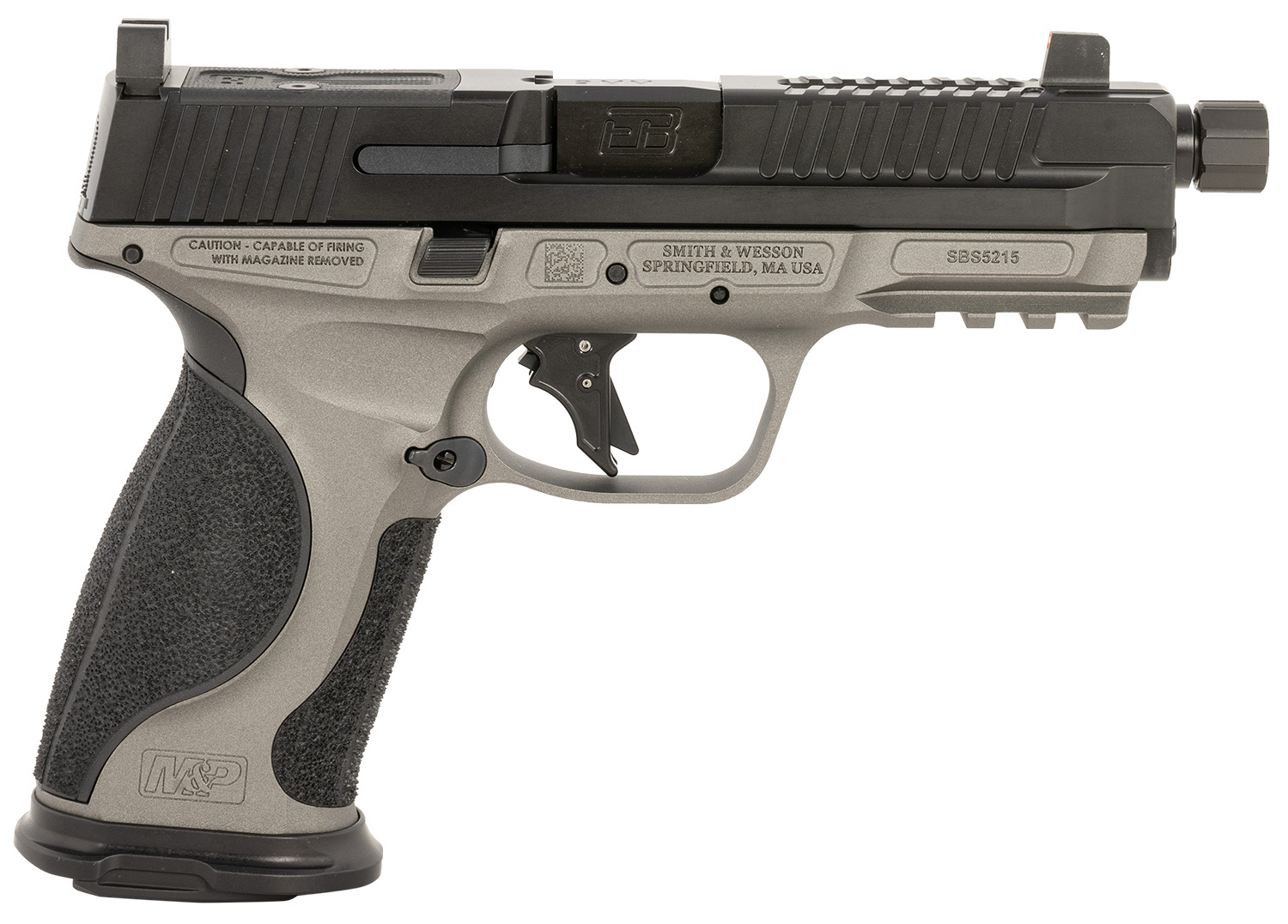 Ed Brown MPFTACT Fueled M&P Tactical 9mm Luger 19+1 4.75" Black Nitride Match Grade Threaded Barrel, Black Nitride Optic Cut/Serrated Stainless Steel Slide - View 2