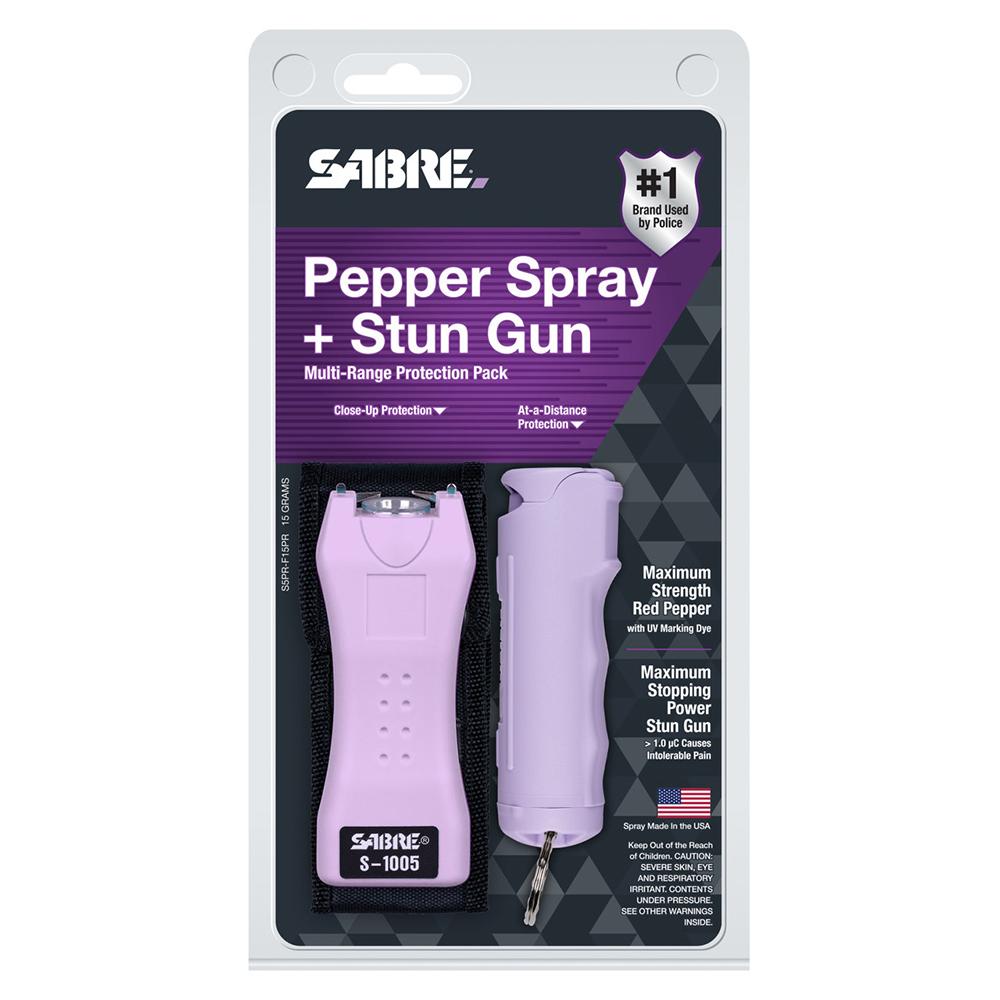 Sabre Stun Gun Pepper Spray Kit Purple Flashlight S5PR-F15PR - View 2