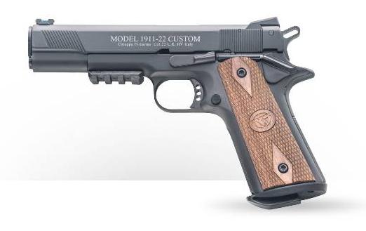 Chiappa Firearms 1911-22 Custom Blue Pistol: .22LR, Novak Style Sight, Walnut Grip - View 2