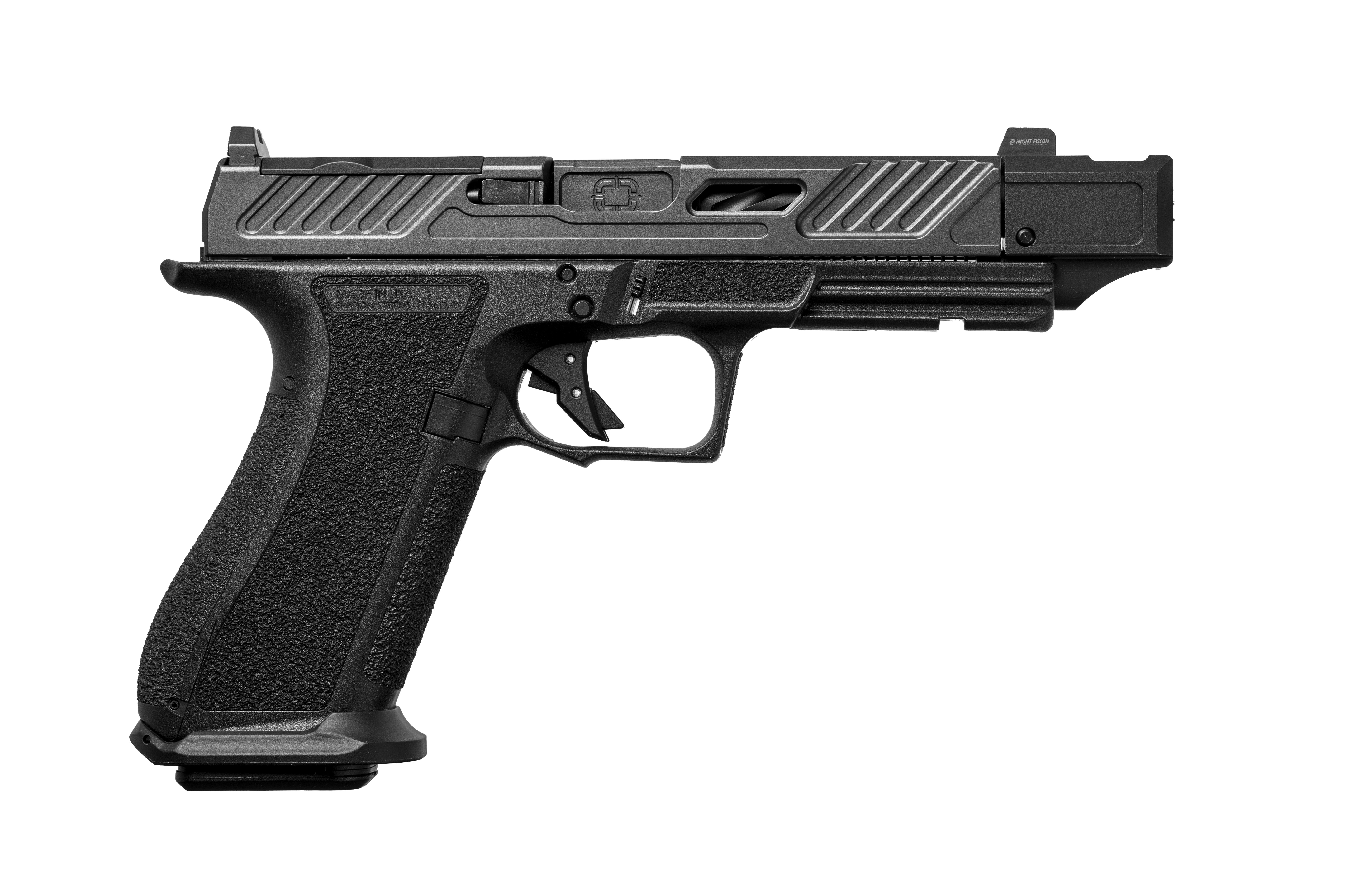 Shadow Systems DR920P Elite 9MM Pistol: 4.6" Spiral Barrel, Optic Slide, Green Tritium, 10Rd - View 2