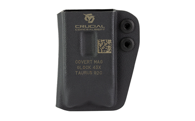 Crucial Concealment 1045 Covert Mag Pouch, Kydex, Glock 43x/48, Black - View 3