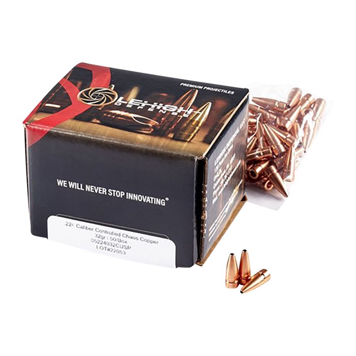 Lehigh Defense Controlled Chaos 22 Caliber 32 Grain Copper Bullets 50/Box - View 3