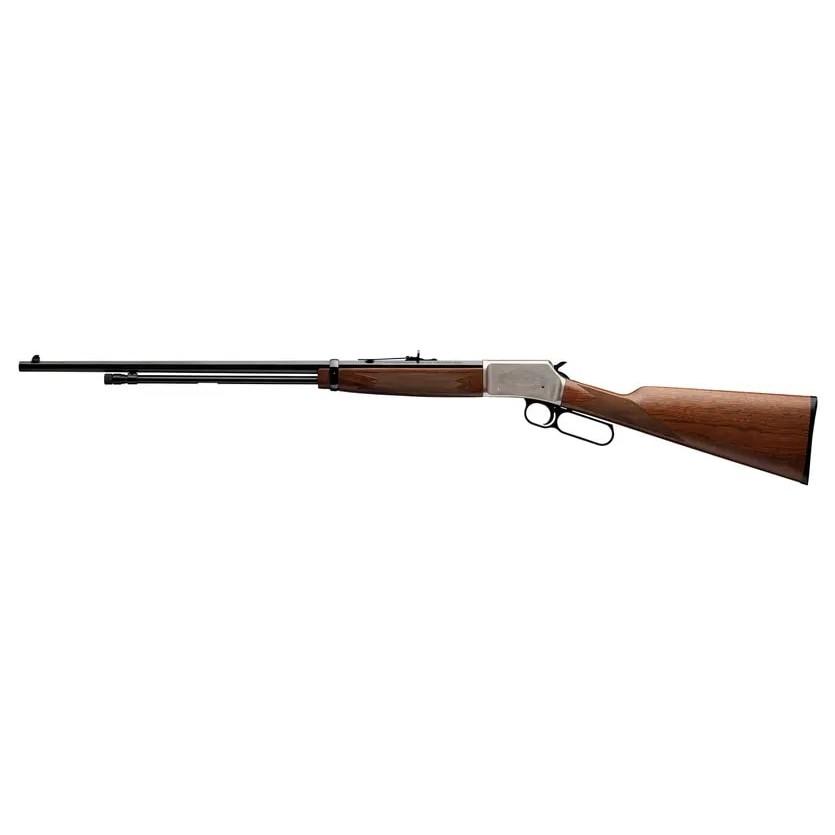 Browning BL-22 Grade II 22 Short, Long or LR Caliber Lever Action Rifle with 15+1 Capacity, 24" Polished Blued Octagon Barrel, Satin Nickel Metal Finish & Satin Black Walnut Stock - Full Size - View 2