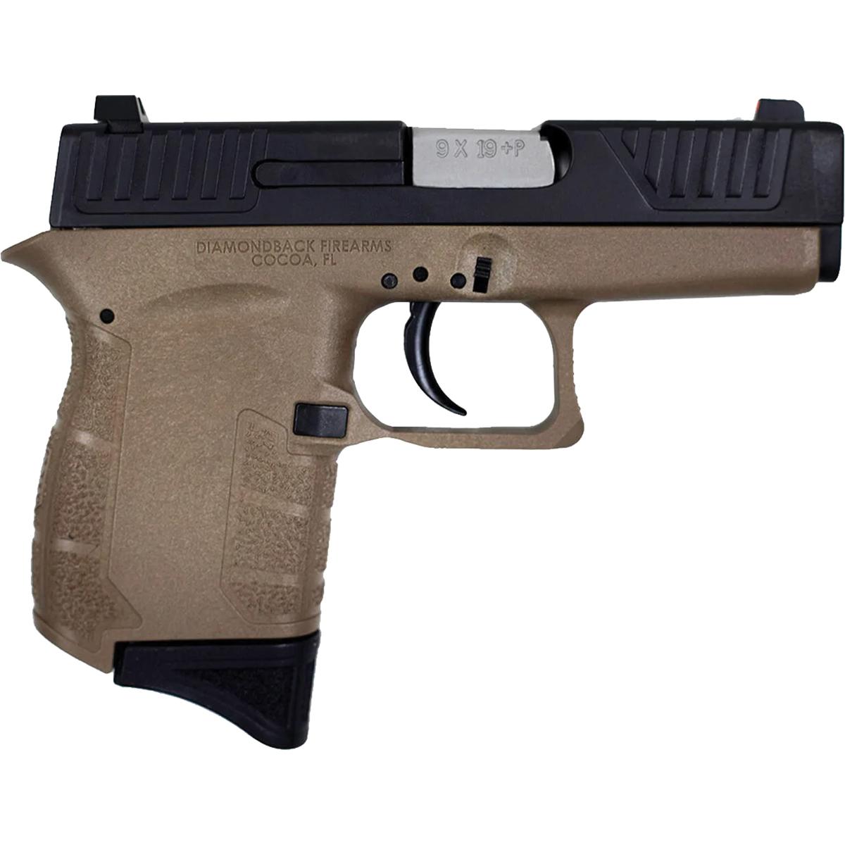 Diamondback DB9 Compact 9mm Pistol 3" Barrel FDE Black - View 2