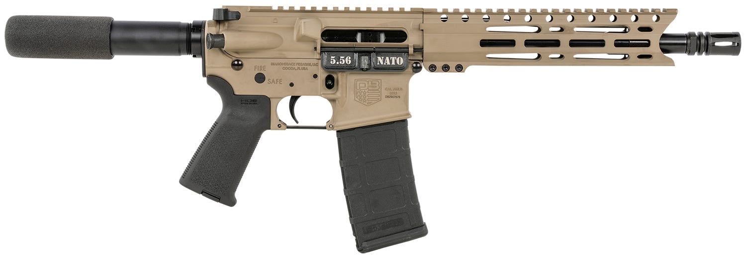 Diamondback DB1915K061 5.56 AR-15 Pistol 10" FDE 30rd M-LOK Rail - View 2