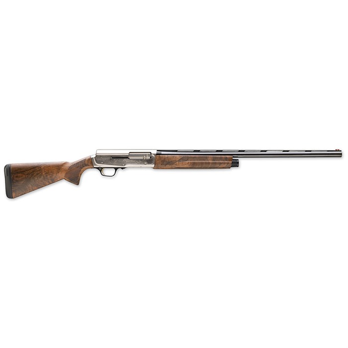 Browning A5 Ultimate 12 Gauge Semi Auto Shotgun - 26" Barrel - 3" Chamber - 4+1 Capacity - Blued Barrel - Engraved Satin Nickel Receiver - Gloss Oil Grade III Turkish Walnut Stock - View 2