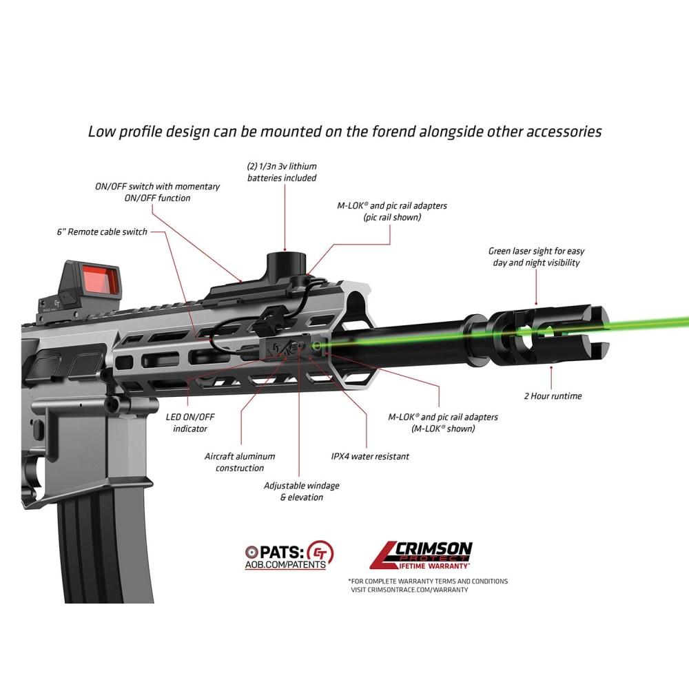 Crimson Trace 01-3000193 Rail Master Green Modular Tactical Laser - View 2