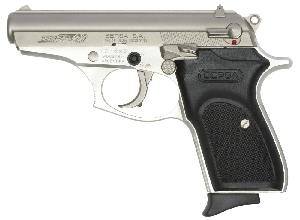 Bersa T22NKL Thunder 22 LR 3.50" 10+1 Nickel Slide Checkered Black... - View 2