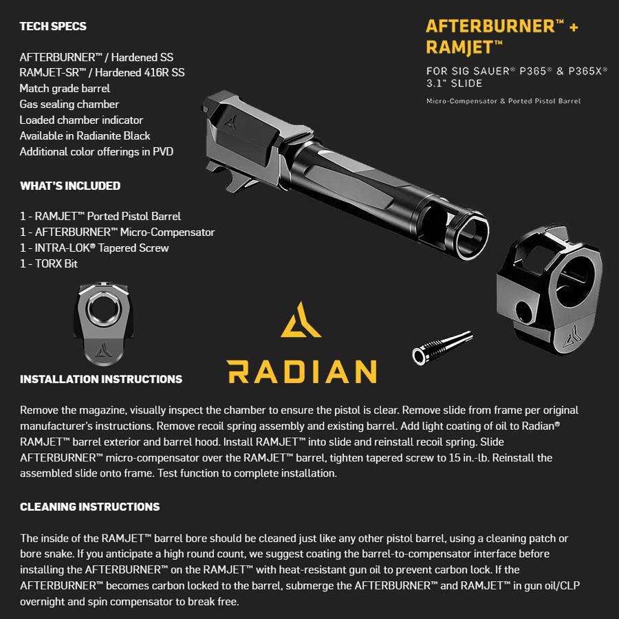 Radian Weapons H0024 Afterburner + Ramjet Combo for Sig P365 3.1" Barrel - View 2