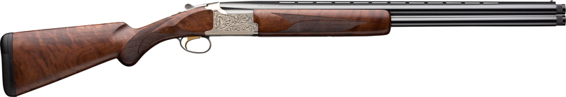 Browning Citori Feather Lightning 12 Gauge 26" Barrel 3" 2rd Blued Steel Barrels Satin Nickel Finished Engraved Alloy Receiver American Black Walnut Stock - View 2