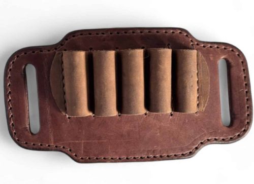 1791 Gunleather HNTABS12BRWA Ammo Belt Slide Brown Leather 12 Gauge - View 2
