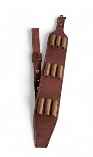 1791 HNTASLRBRWA Ammo Sling 32"-37" Oiled Brown Leather 9 Shells - View 2