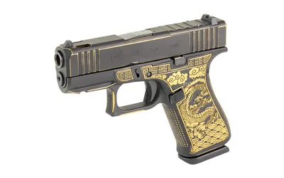 Glock UX4350204FRN 43X 9MM Pistol, Compensated, Black/Gold, 3.41" Barrel - View 4