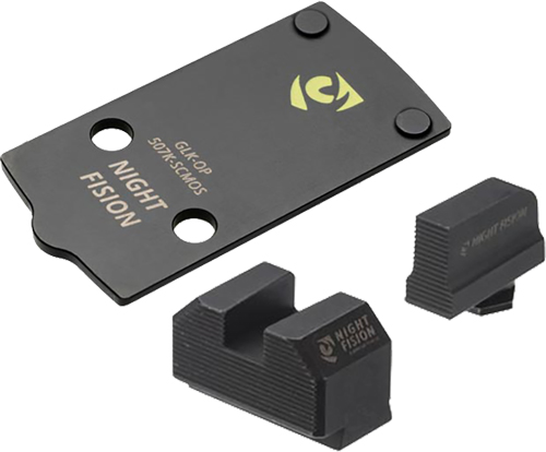 Night Fision Optic Plate + Backup Sight Combo Black Sights Holosun 509T - View 2