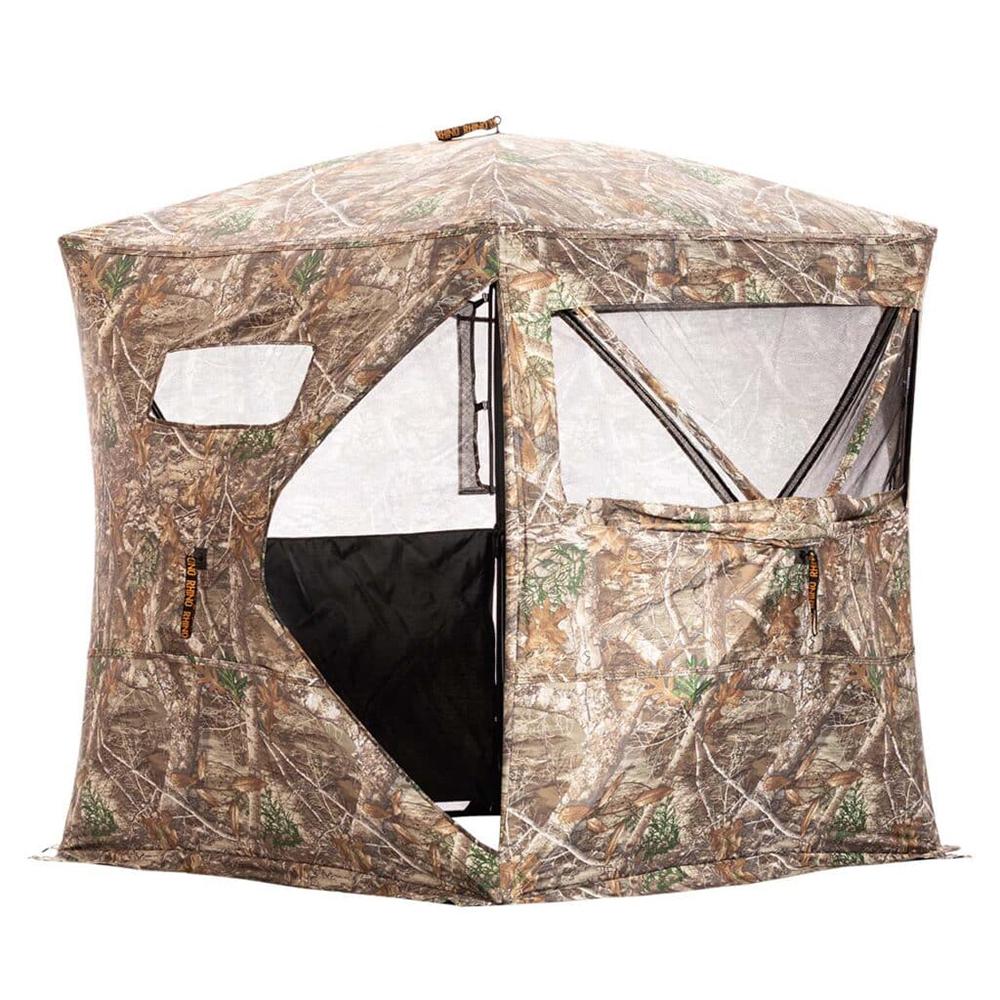 Rhino Blinds RBO187 180 5 Hub Mossy Oak Bottomland 150D Mesh Blind - View 2