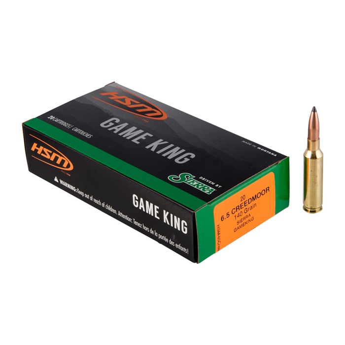 HSM 65CREEDMOOR1N Game King Hunting 6.5 Creedmoor 140 gr Sierra GameKing Spitzer Boat-Tail (SGSBT) - View 2