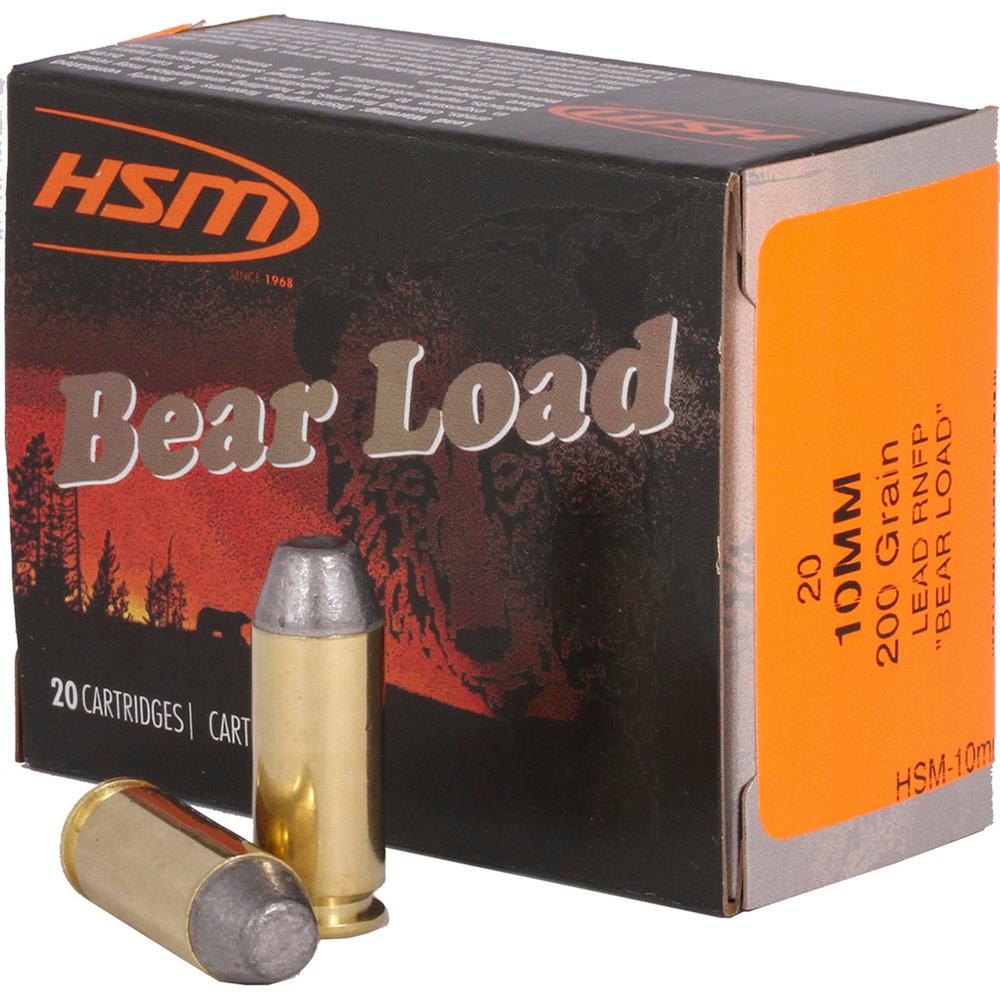HSM Bear Load Ammunition 10mm Auto Round Nose Flat Point 200 gr. 20 rd. - View 2