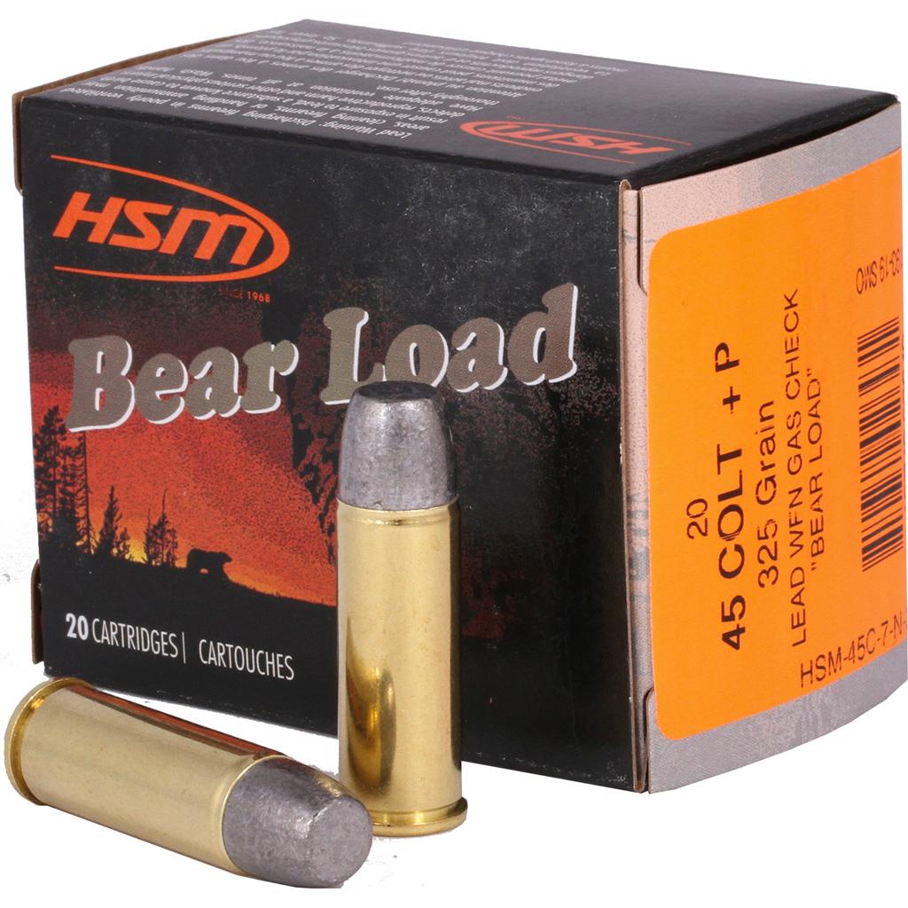 HSM 45C7N20 Bear Load .45 Colt 325gr Wide Flat Nose 20 Rounds - View 2