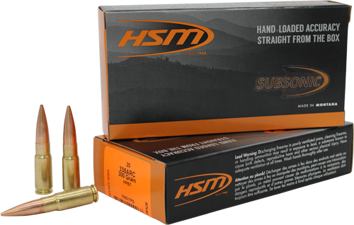 HSM 338ARC1N Subsonic 338ARC 300gr Hollow Point Boat Tail 20 Per Box/25 Case - View 2