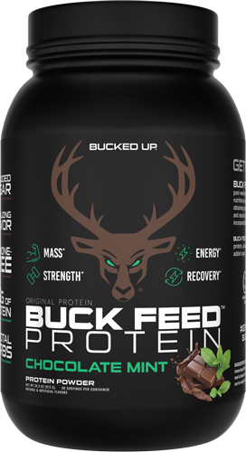 Bucked Up Buck Feed Protein Chocolate Mint 30 Serving Tub - View 2