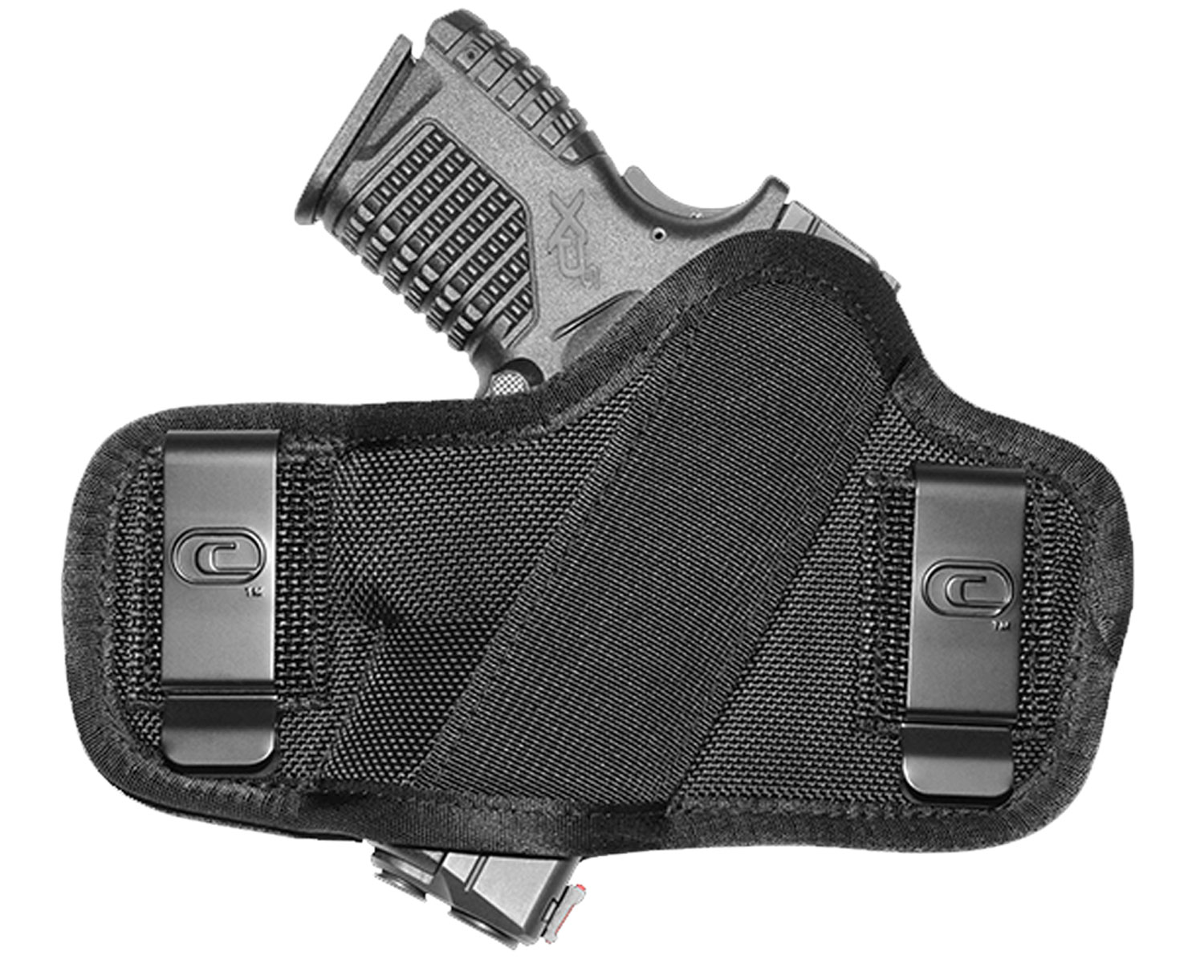 Crossfire CRFCLPONSA1S2 Clip-On OWB Holster Black Nylon Subcompact 2-2.5" - View 2