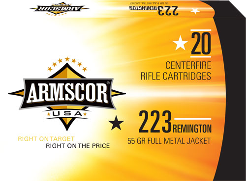 Armscor USA .223 Remington 55gr FMJ Brass Cased Rifle Ammo 20 Rounds - View 2
