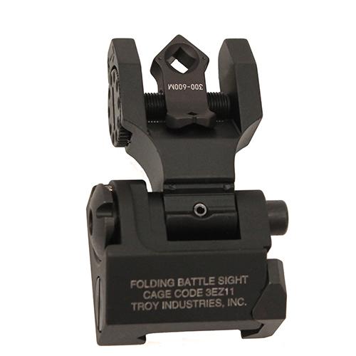 Troy SSIGFBSTTBT00 Tritium Rear Folding BattleSight Black Anodized AR-15 - View 2