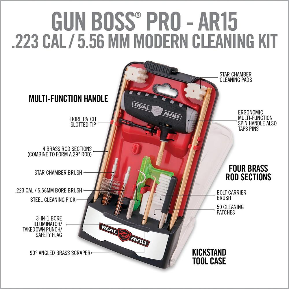 Real Avid Gun Boss Pro AR15 Cleaning Kit .223 Remington 29 in Brass Rods - View 2