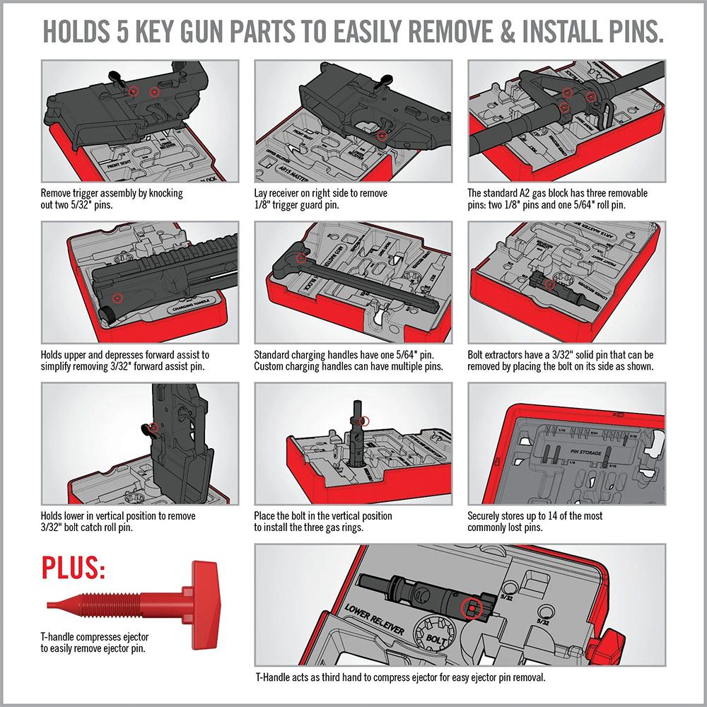 Real AVID Master For AR Style Rifles Red/Gray Bench Block (AVAR15MBB) - View 2