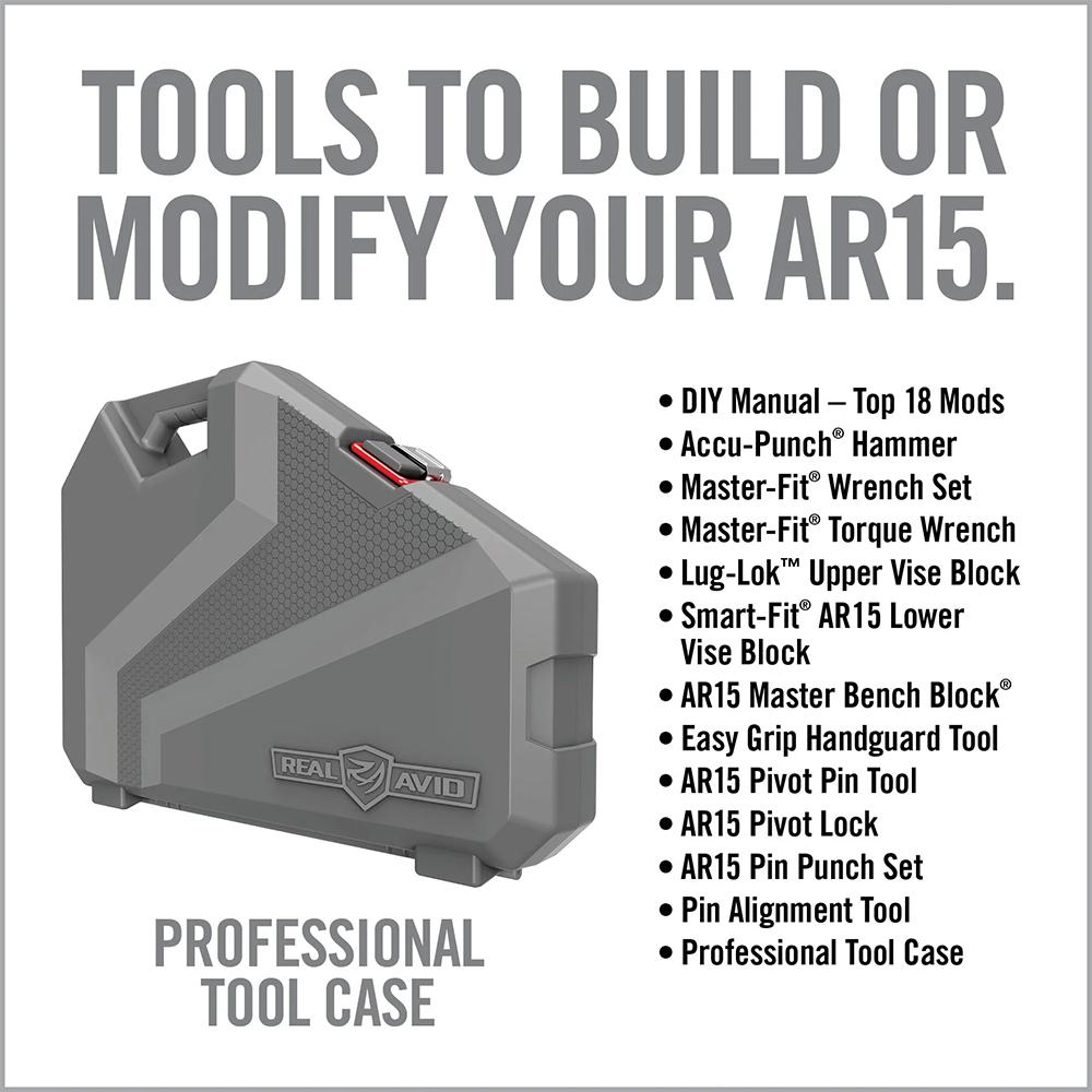 Real Avid AVAMKPRO Armorer's Master Kit Pro Gray/Red AR-15 Tool Set - View 2