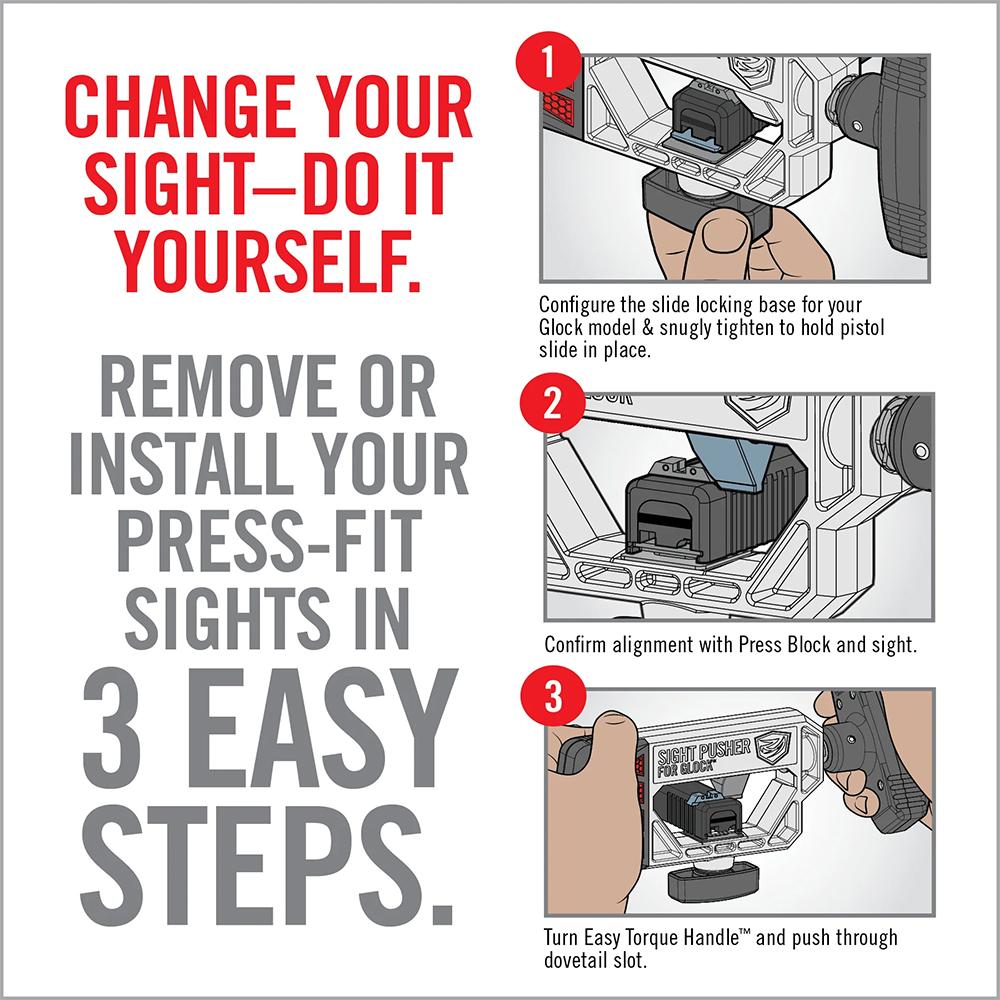 Real Avid AVGLOCKSP Master Sight Pusher for Glock Handguns Red - View 2