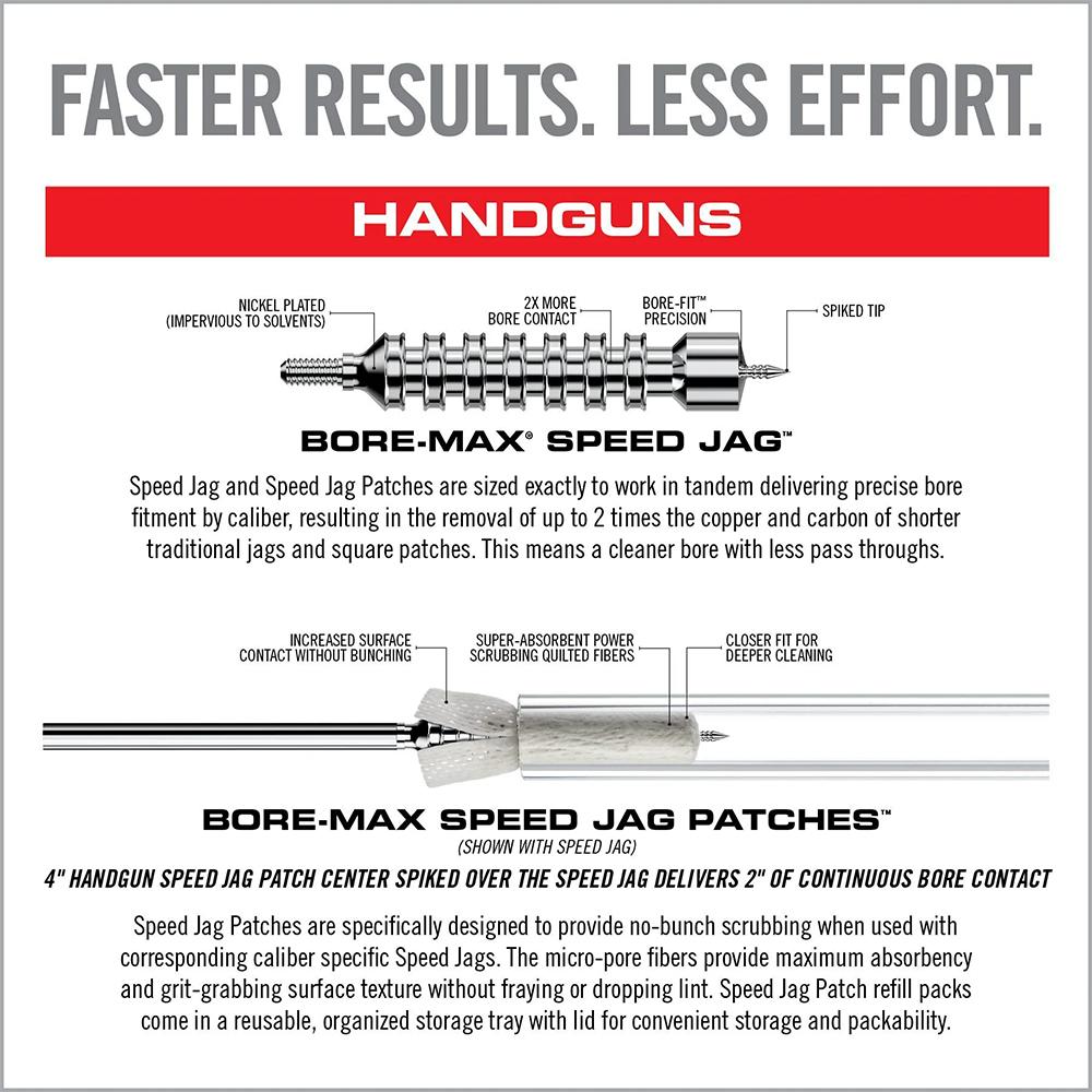 Real Avid Bore-Max Speed Jags & Patches: Nickel-Plated, Multi-Caliber, Grey Medium Pack AVBMJAGS - View 2