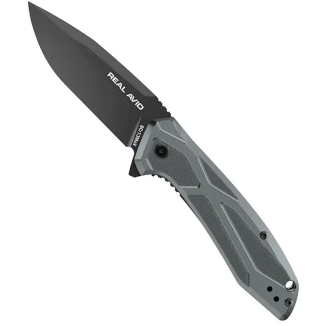 Real Avid AVRAV2 3.25" Drop Point Knife 8Cr13MoV Black Oxide Blade - View 2