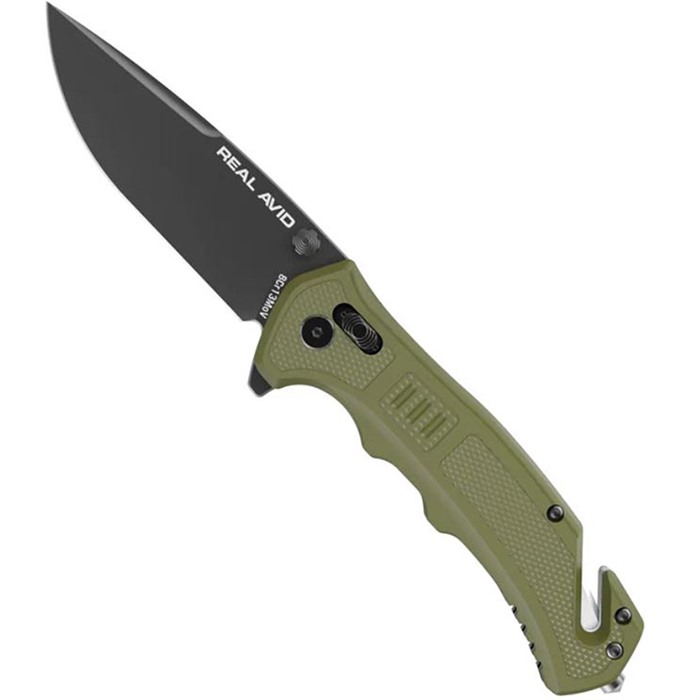 Real Avid AVRAV4 RAV-4 3.25" Drop Point 8Cr13MoV Blade OD Green Handle - View 2