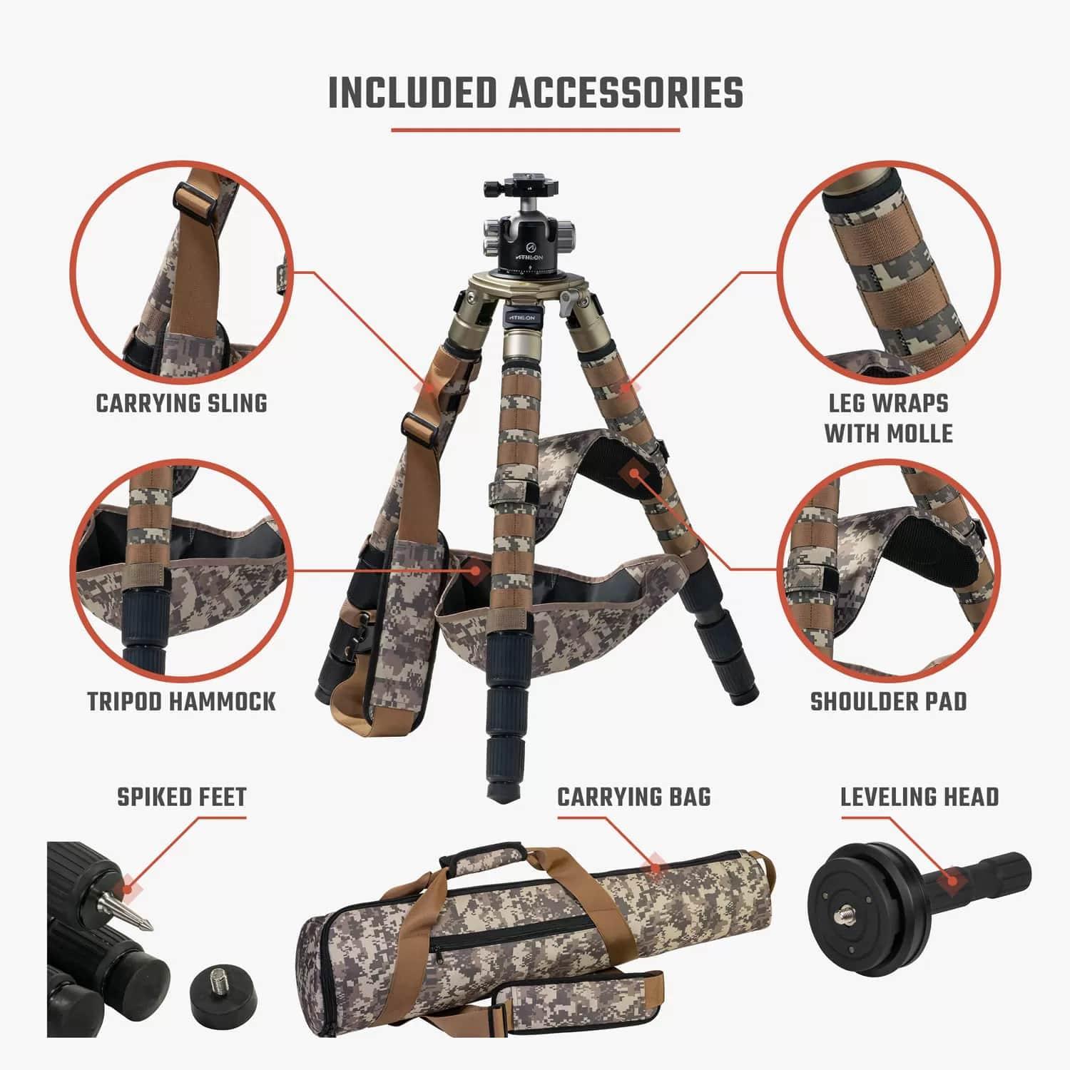 Athlon 706008 Midas 29mm Carbon Fiber Tripod 9-65" Camo Arca Ball Head - View 2