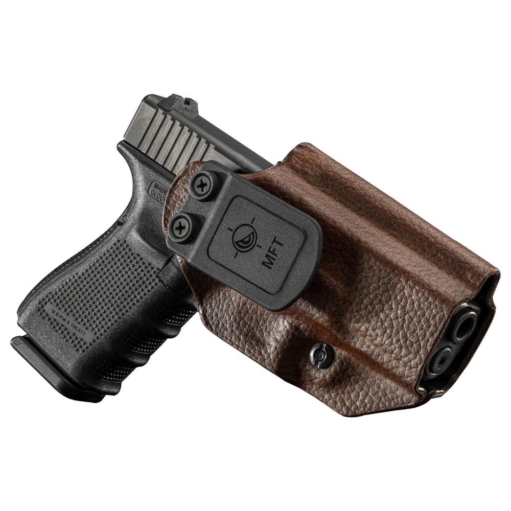 Mission First Tactical H3-GL-1-BR1 Hybrid Leather/Kydex Holster Brown - View 2