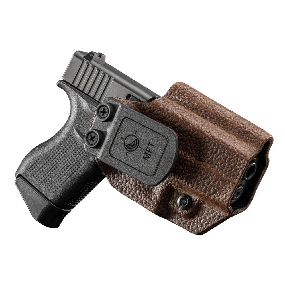 Mission First Tactical H3-GL-3-BR1 Hybrid Leather Holster Glock 43 Brown - View 2