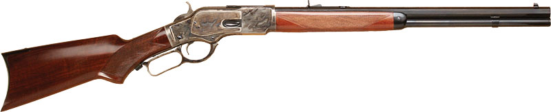 Cimarron CA213 1873 Short Deluxe 38 Special/357 Mag 10+1 20" Blued Octagon Barrel, Color Case Hardened Receiver, Walnut Pistol Grip - View 2
