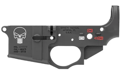 SPIKE'S TACTICAL Stripped Lower 5.56/.223 Rem Punisher Logo Color Filled - View 2