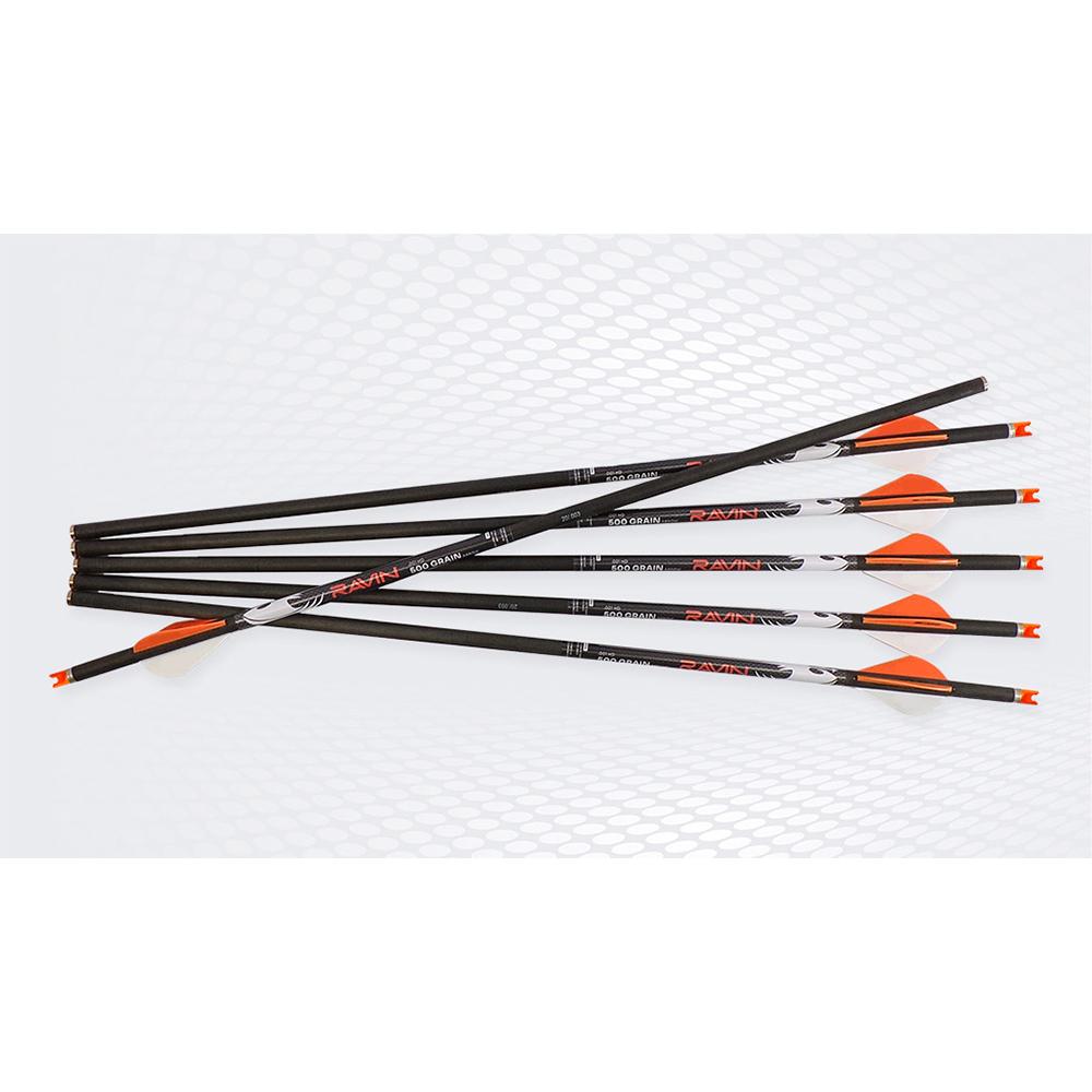 Ravin R149 HD 500gr Arrows .001 6pk, Carbon, 2" Offset Vanes, Polymer Nocks - View 2
