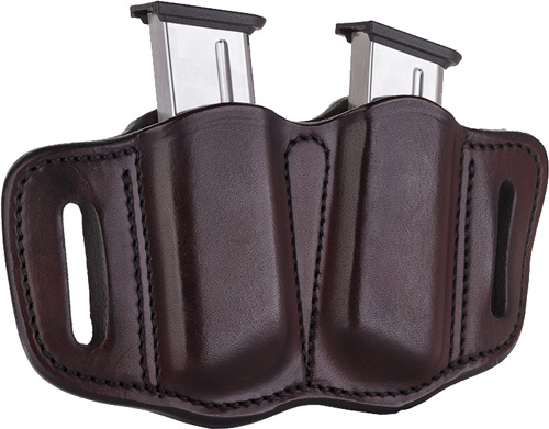 1791 Gunleather MAG21SBRA Double Mag Holster Brown Leather Belt Slide - View 2