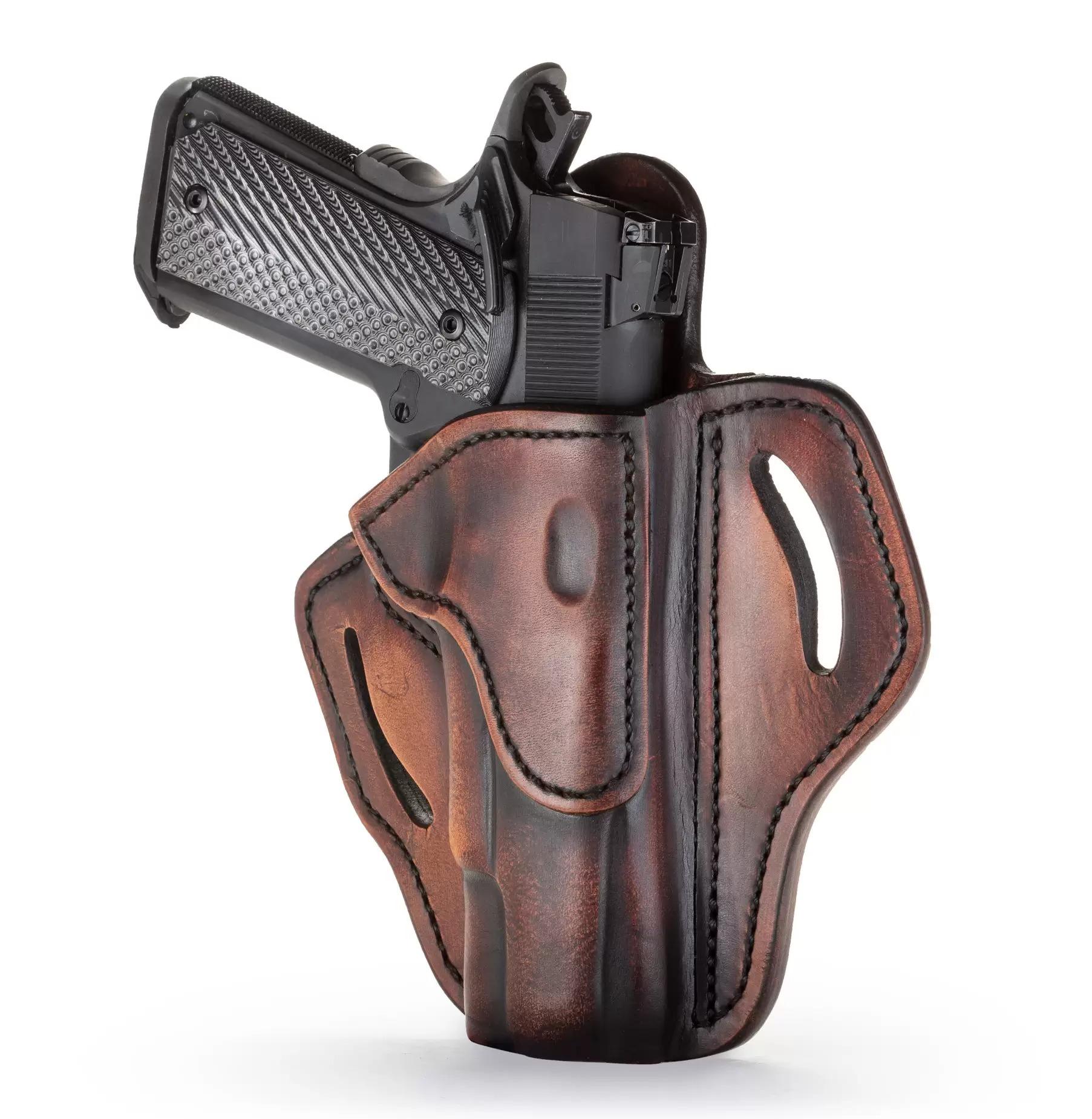 1791 Gunleather BH1-CBR-R Belt Holster Classic Brown RH OWB 1911 4" & 5" - View 2