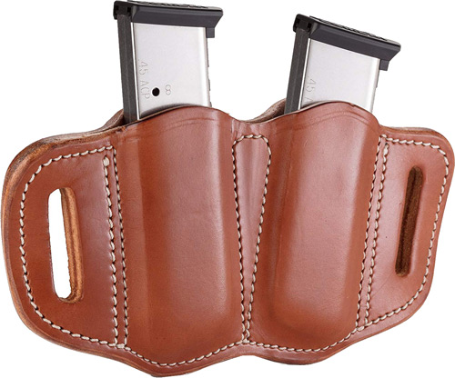 1791 Gunleather MAG21CBRA Double Mag Holster Brown Leather Belt Slide - View 2