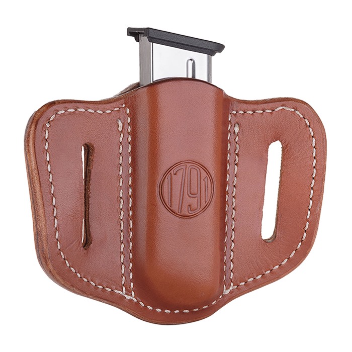 1791 Gunleather MAG11CBRA Single Mag Holster Brown Leather Belt Slide - View 2