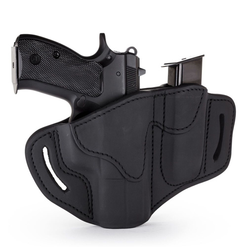 1791 Gunleather BH21M12SBLR Stealth Black Leather Belt Holster Combo - View 2