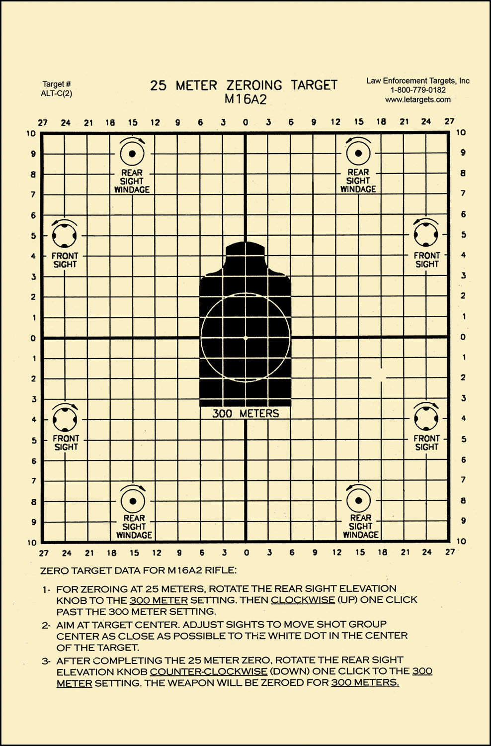 Action Target ALTC2100 25-Meter Zeroing Target 8.75"x11.5" 100 Pack - View 2